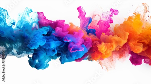 Acrylic Colors and Ink in Water - Isolated Abstract Background