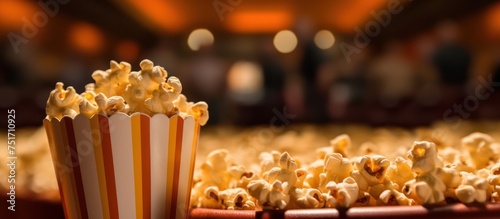 Popcorn set against in the cinema