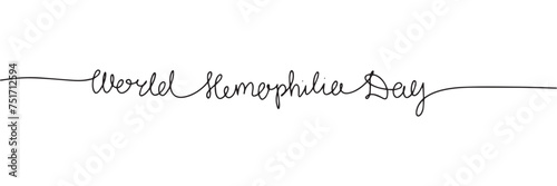 World Hemophilia Day line art text banner. Hand drawn vector art.