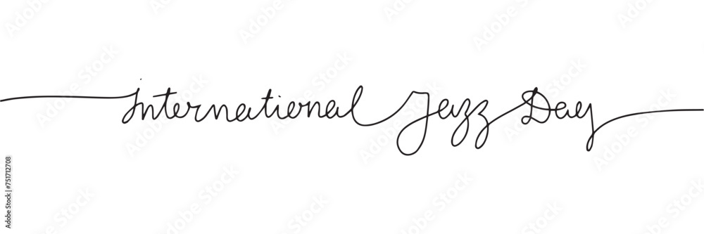 International Jazz Day line art text banner. Hand drawn vector art. International Jazz Day line art text banner. Hand drawn vector art.