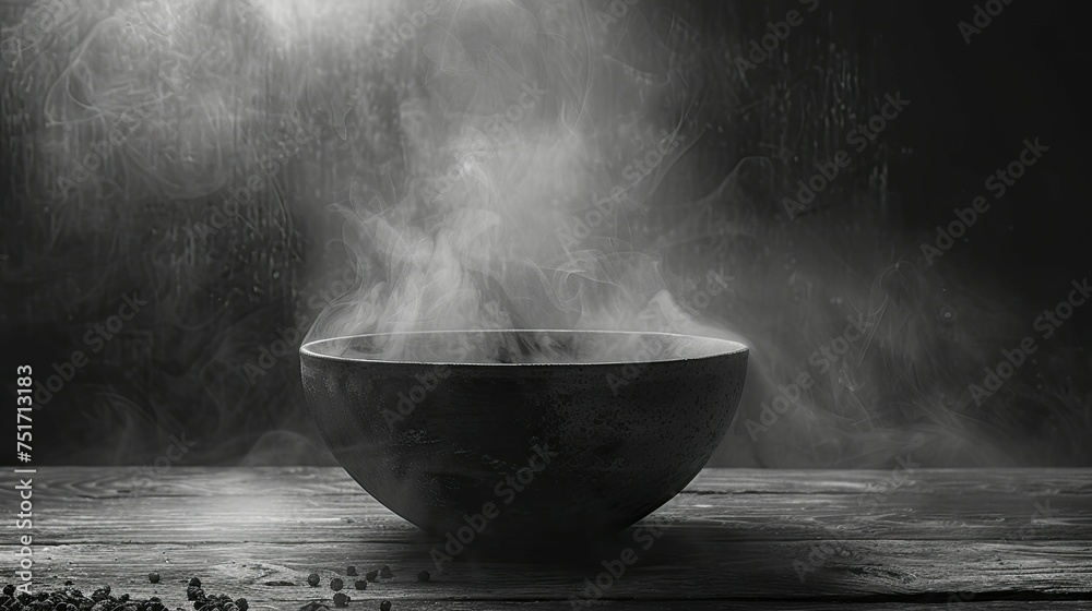 Monochrome dark cement setting with subtle smoke for elegant product photography.