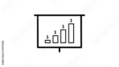 Animated dollar chart on a white background