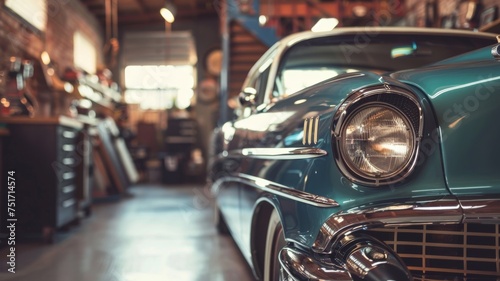 classic cars in a car enthusiast garage retro picture © Bird Visual