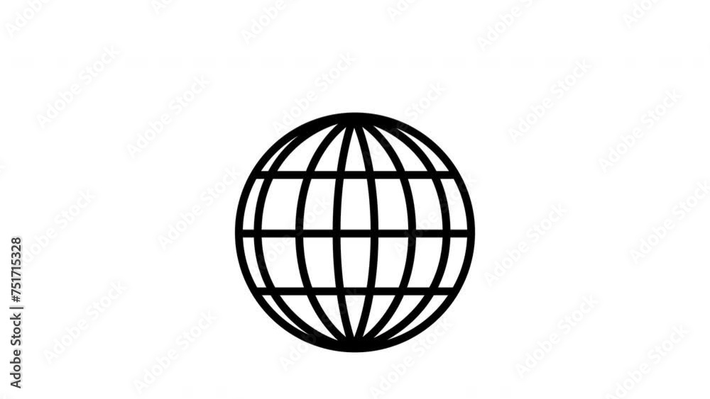 Animated rotating globe and value of the dollar currency is rising on a white background Animated rotating globe and value of the dollar currency is rising on a white background