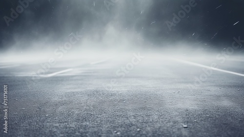 Creative Blurry Outdoor Asphalt Background with Mist