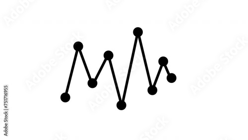 Animated rising and falling chart icon