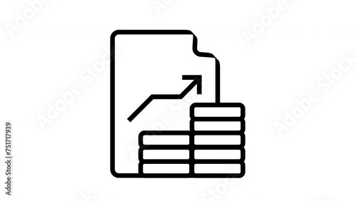animated icon sheet of paper and coin motion graphics