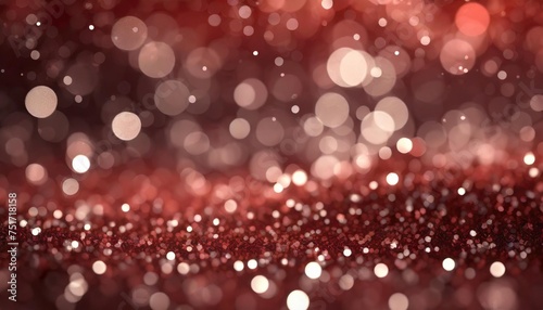 festive glitter blurred shining red background with bokeh and highlights