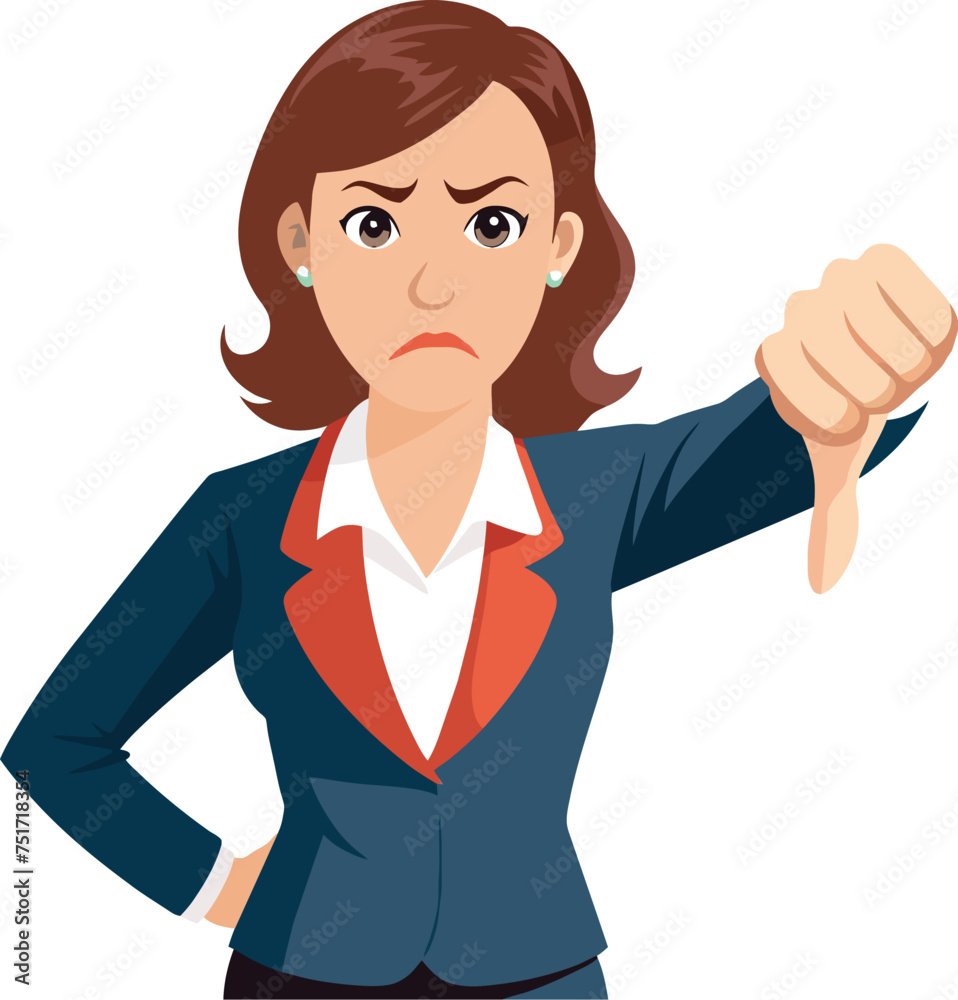 disappointed businesswoman giving thumbs down- disappointed businesswoman giving thumbs down-
