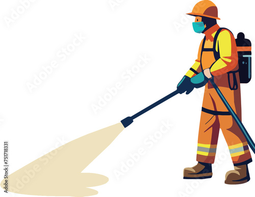 Professional pest controller spraying insecticide-