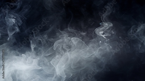 Dense White Smoke Fills Dark Background