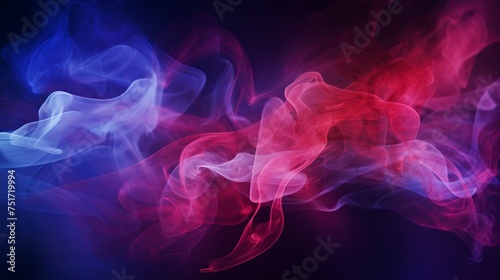Dramatic Smoke and Fog in Vivid Red, Blue, and Purple Hues - Intense Abstract Background photo