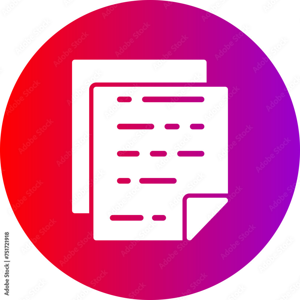 Document Glyph Circle Gradient Icon Document Glyph Circle Gradient Icon