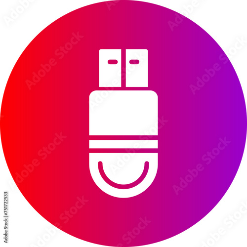 Usb Glyph Circle Gradient Icon photo