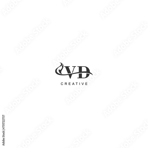Initial VD logo beauty salon spa letter company elegant 