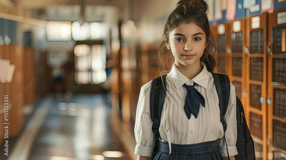Fototapeta premium homework school girl