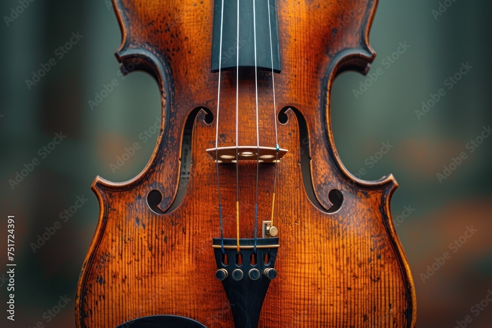 Captivating close-up of a violin bridge, highlighting the precision in musical construction Captivating close-up of a violin bridge, highlighting the precision in musical construction