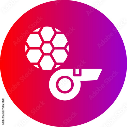 Whistle Glyph Circle Gradient Icon