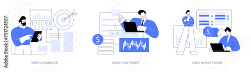 Stock market trade isolated cartoon vector illustrations se