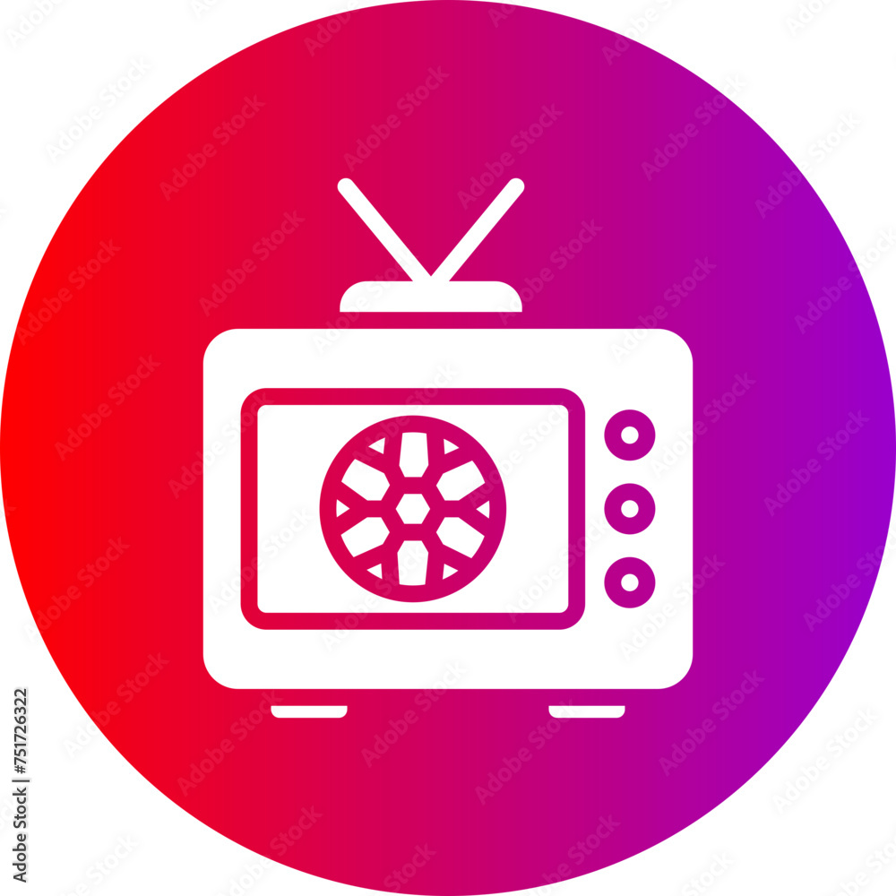 Television Glyph Circle Gradient Icon Television Glyph Circle Gradient Icon