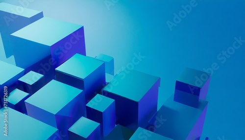 abstract 3d render blue geometric background design with cubes © Ryan