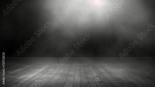 Empty Scene with Concentrated Floor Texture and Mist or Fog