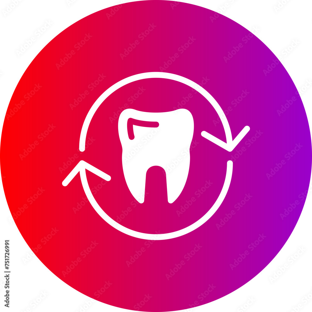 Teeth Glyph Circle Gradient Icon Teeth Glyph Circle Gradient Icon