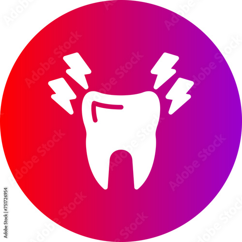 Toothache Glyph Circle Gradient Icon