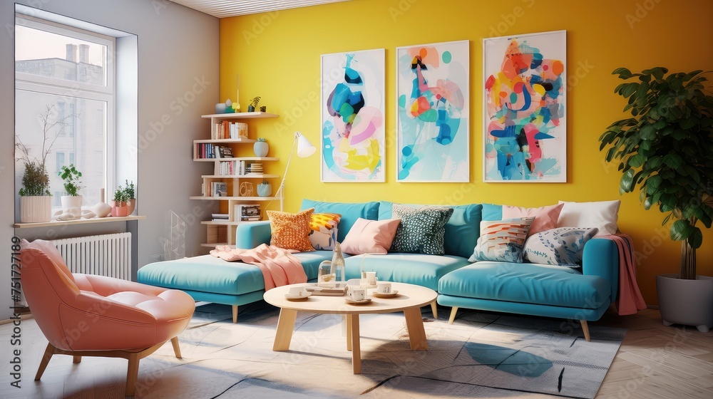 Fototapeta premium hygge scandinavian interior room