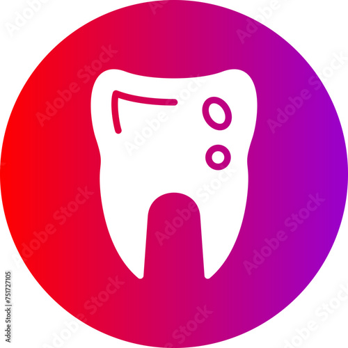 Caries Glyph Circle Gradient Icon