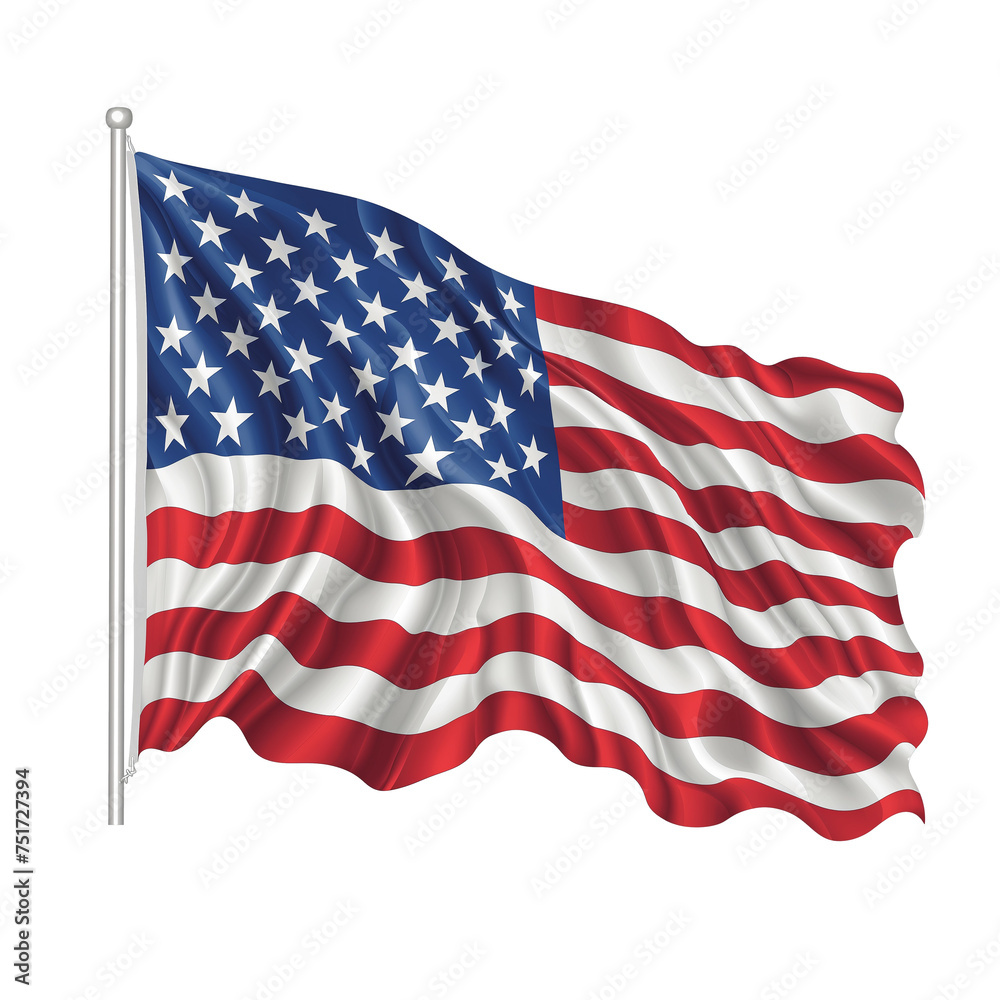 Fototapeta premium USA flag isolated on white