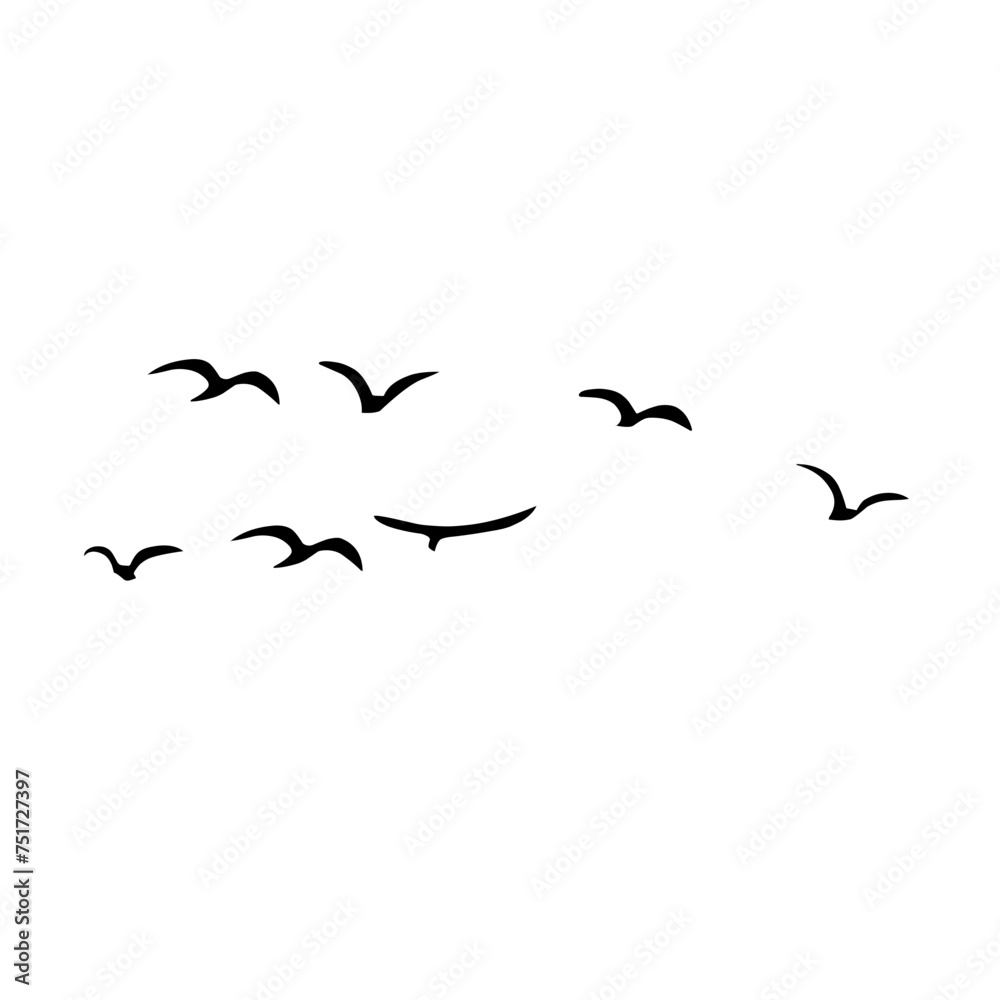 Fototapeta premium A Flock of Bird Silhouette