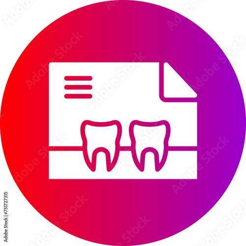 X Ray Glyph Circle Gradient Icon