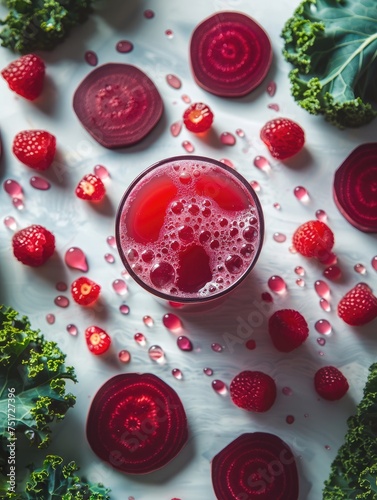 Berries kale and beetroot d...