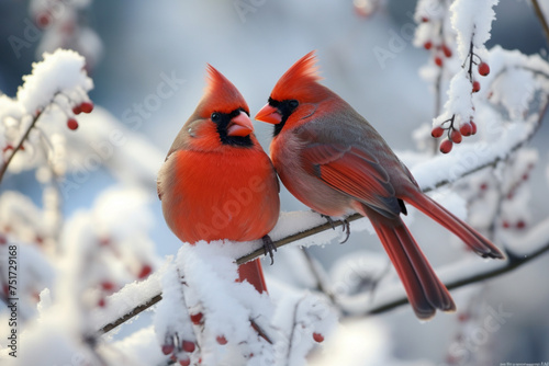 red cardinal in winter
