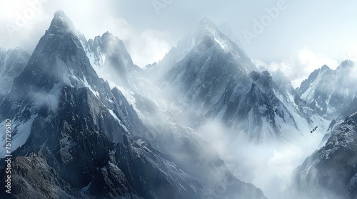 avalanche mountain risk © vectorwin