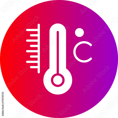 Celsius Glyph Circle Gradient Icon