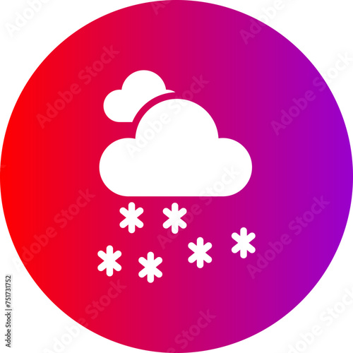 Snow Glyph Circle Gradient Icon