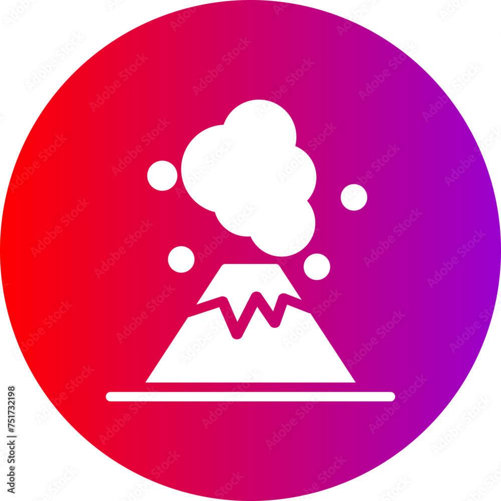Eruption Glyph Circle Gradient Icon Eruption Glyph Circle Gradient Icon