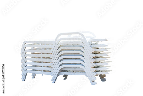 plastic sun loungers Isolated