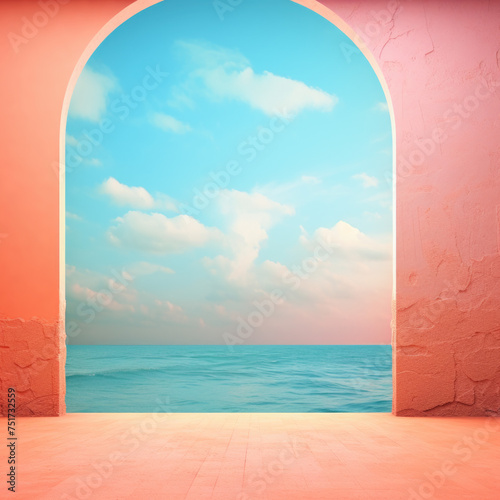 Backdrop stock image minimalistic colorful wall © ImagineThatStudios
