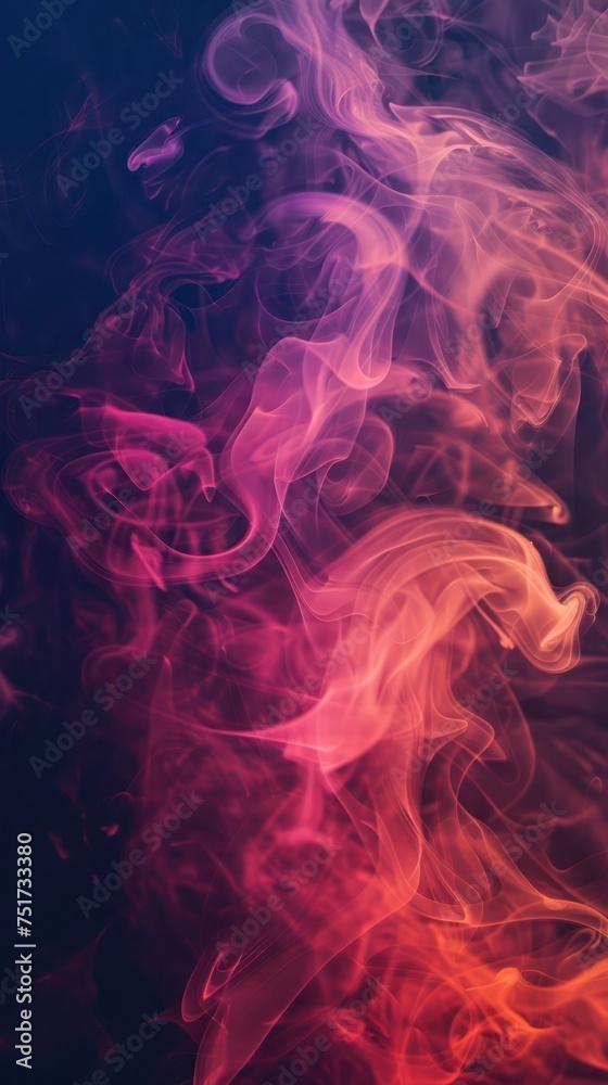 Red and pink smoke on a black background. Background from the smoke of vape