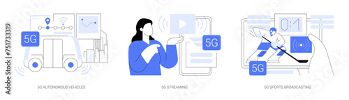 5G technology use isolated cartoon vector illustrations se