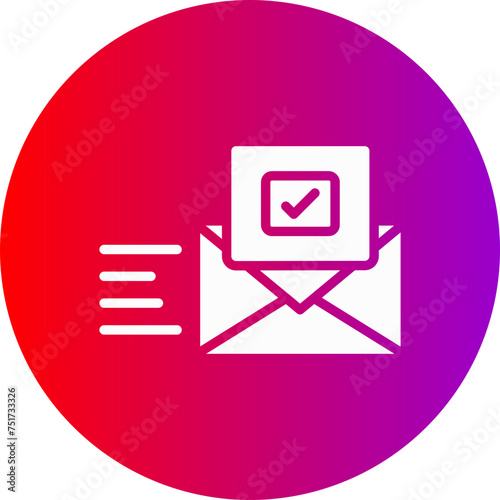 Email Glyph Circle Gradient Icon