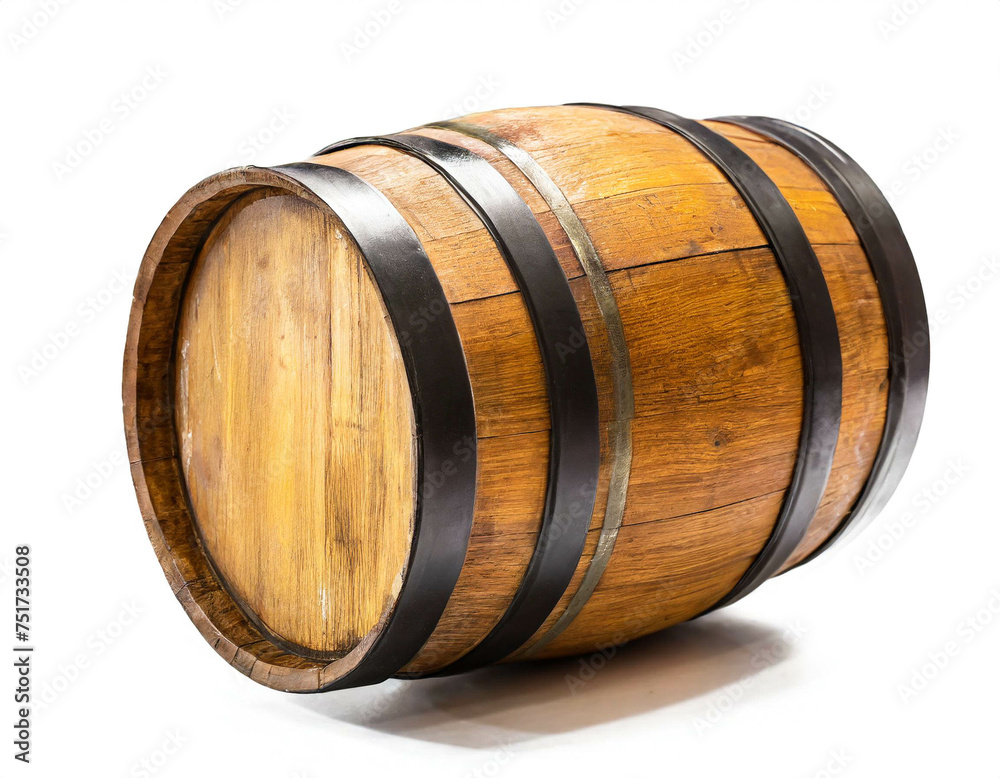 Weinfass isoliert auf weißen Hintergrund, Freisteller 