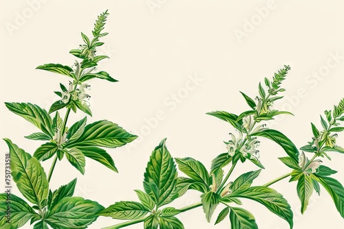 Pogostemon  Pachouli  Cablin Medicinal Perfume Plant  Pachouli Drawing