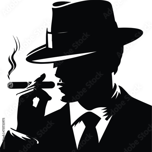 Mafia man logo template