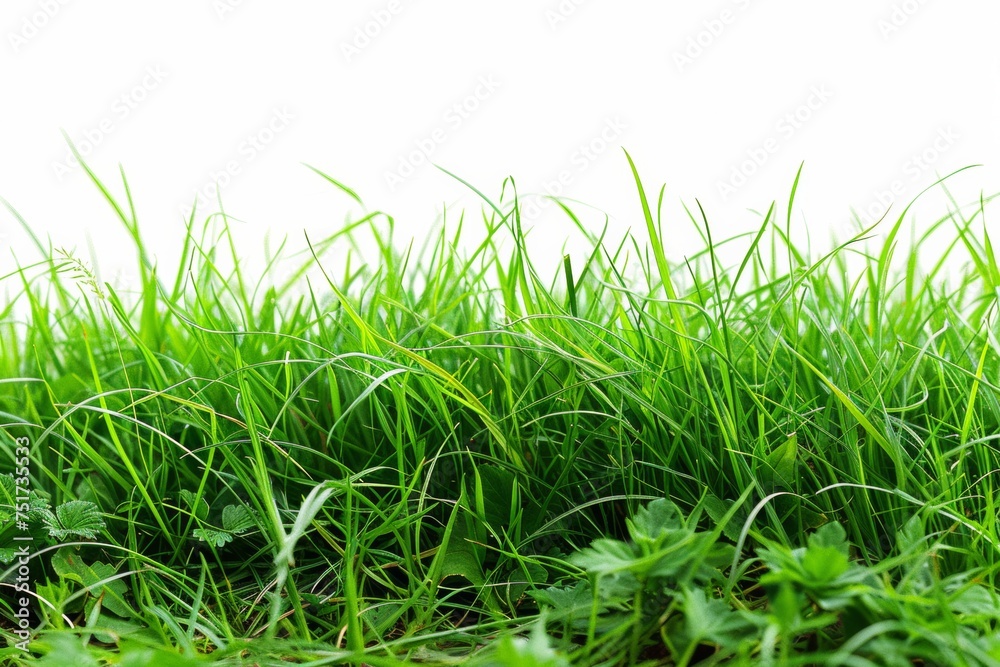 Fototapeta premium Isolated green grass on a white background