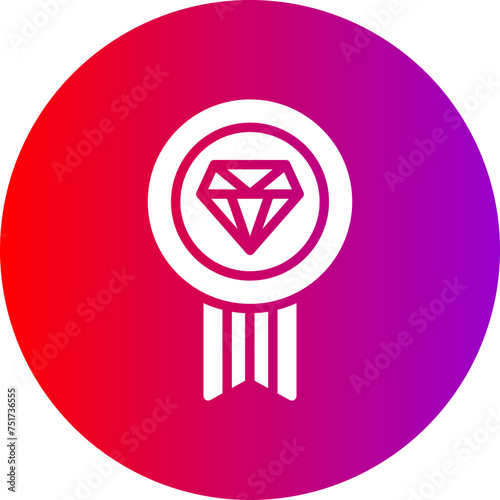 Badge Glyph Circle Gradient Icon