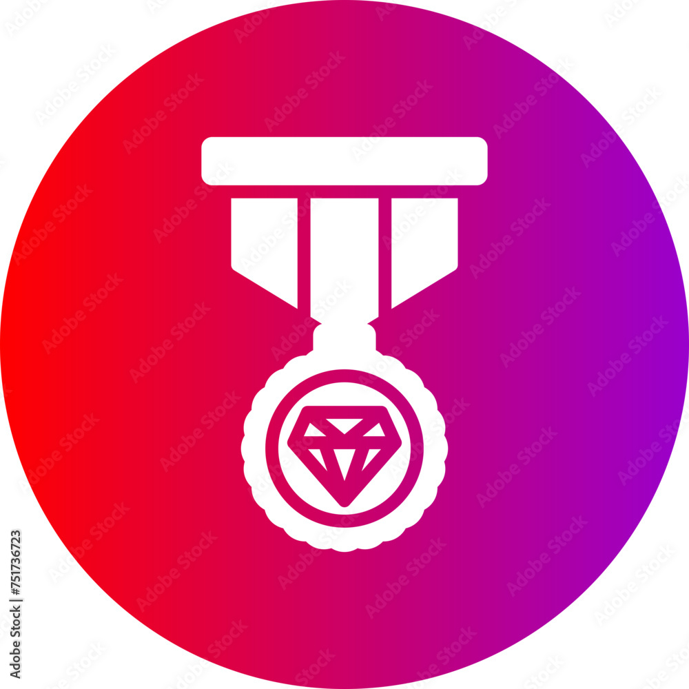 Badge Glyph Circle Gradient Icon - obrazy, fototapety, plakaty 